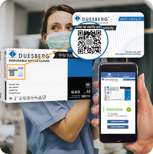 Duesberg anti-counterfeiting for PPE