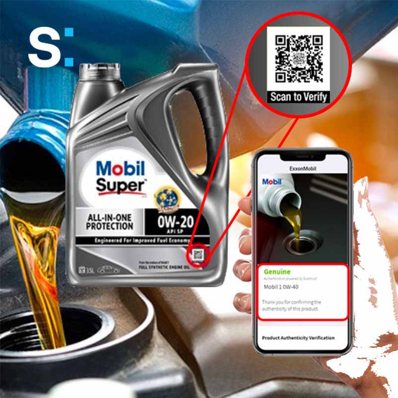 Anti-counterfeiting for motor oil: Exxon Mobil and Scantrust